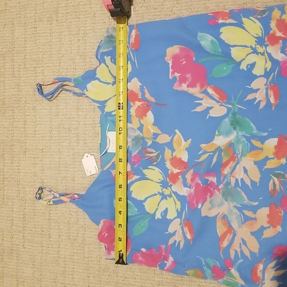 Karlie Tropical Floral Tank Top, Large, Blue, Hot Pink, Orange, NWT - Picture 4 of 5